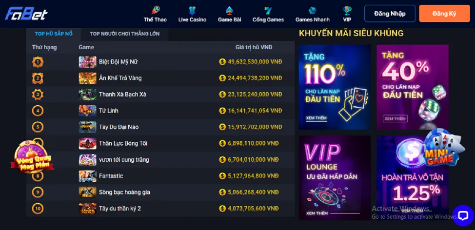 Các trò chơi và ưu đãi Nhatvip Code đa dạng